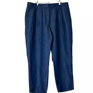 Ann Taylor Baggy Linen Blend Cropped Pant Plus Size 16 Petite NEW
